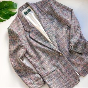 ORVIS VINTAGE Multicolored 100% Silk Blazer/Jacket Size 10